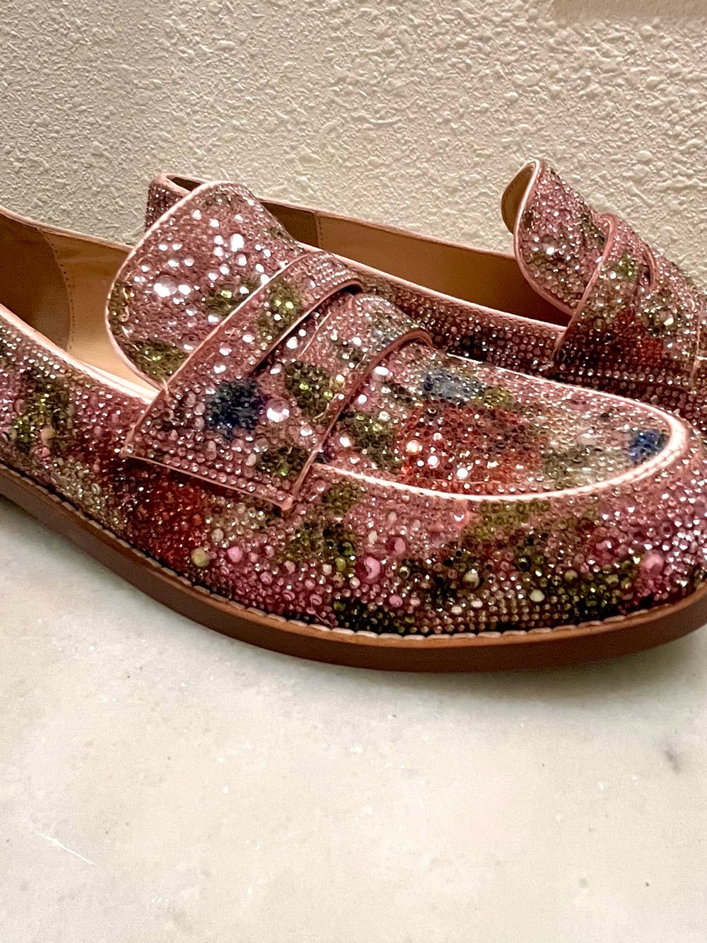 Betsey Johnson ARON Floral Multi Rhinestone Loafers Women’s 8 NWOT - Picture 5 of 6